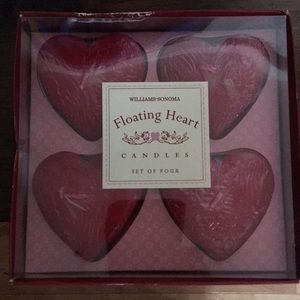 Willams Sonoma Set of 4 Floating Heart Candles NIB